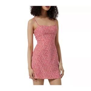 New French Connection Elao Whisper Tie Back Hibiscus Multi Mini Dress Size 12